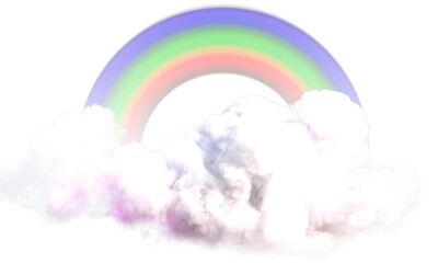 Rainbow With Cloud.