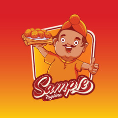 panipuri indian food character mascot