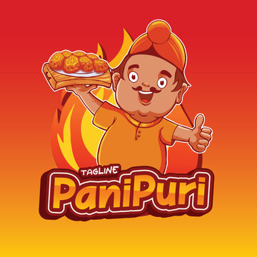 panipuri indian food character mascot