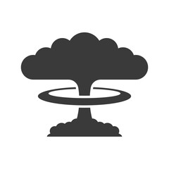 Nuclear bang glyph icon isolated on a white background.Vector illustration.