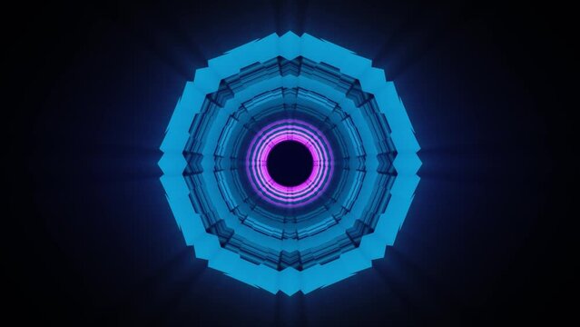 Abstract background 3D animation shiny futuristic object made of geometric elements transforms and rotates in space loop. Great for scientific, technological, industrial, futuristic, luxury, sci-fi il
