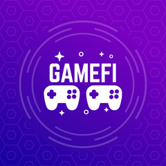 GameFi, blockchain games vector icon