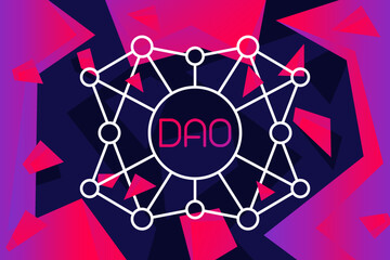 DAO, Decentralized Autonomous Organisation, linear vector icon