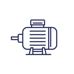 electric motor line icon, vector