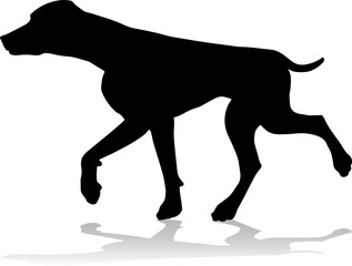 A detailed animal silhouette of a pet dog