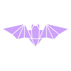 Origami paper bat  in a flat style. Colorful origami birds collection. Vector illustration