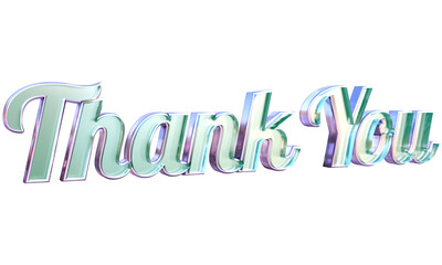 3D thank you glass text.