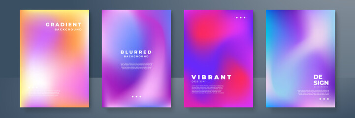 Abstract deep red and blue vibrant gradient colors backgrounds for fashion flyer, brochure design. Set of soft, bright gradient wallpaper for mobile apps, ui design, banner, poster
