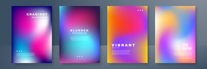 Abstract deep red and blue vibrant gradient colors backgrounds for fashion flyer, brochure design. Set of soft, bright gradient wallpaper for mobile apps, ui design, banner, poster