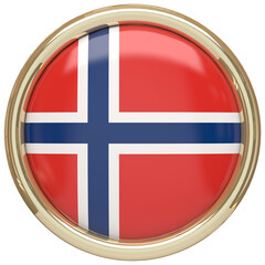 Badge with the Norwegian flag isolated on transparent background