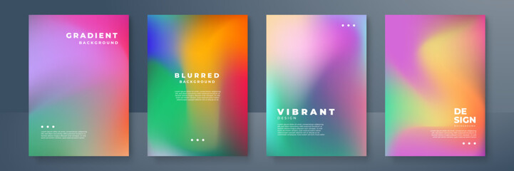 Abstract blurred pattern texture book brochure poster cover gradient template vector set