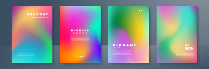 Abstract blurred pattern texture book brochure poster cover gradient template vector set