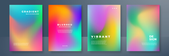 Naklejka na ściany i meble Abstract blurred pattern texture book brochure poster cover gradient template vector set