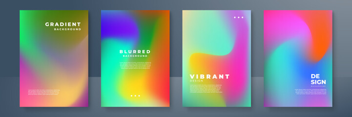 Abstract blurred pattern texture book brochure poster cover gradient template vector set