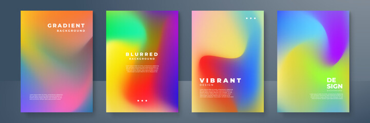 Color gradient modern background set. Screen vector design for mobile app. Spring, fresh soft color abstract gradients.