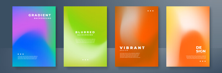Minimal covers design. Cool gradient colors. Geometric blurred gradients. Vector illustration.