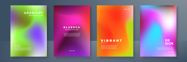 Minimal covers design. Cool gradient colors. Geometric blurred gradients. Vector illustration.