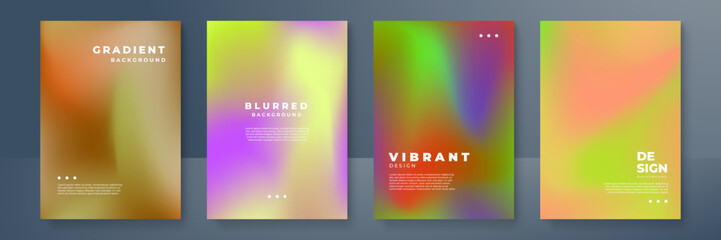 Minimal covers design. Cool gradient colors. Geometric blurred gradients. Vector illustration.