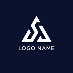 letter s j logo triangle logo