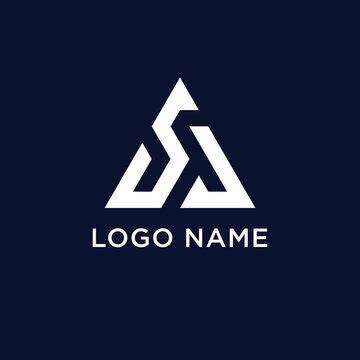 letter s j logo triangle logo