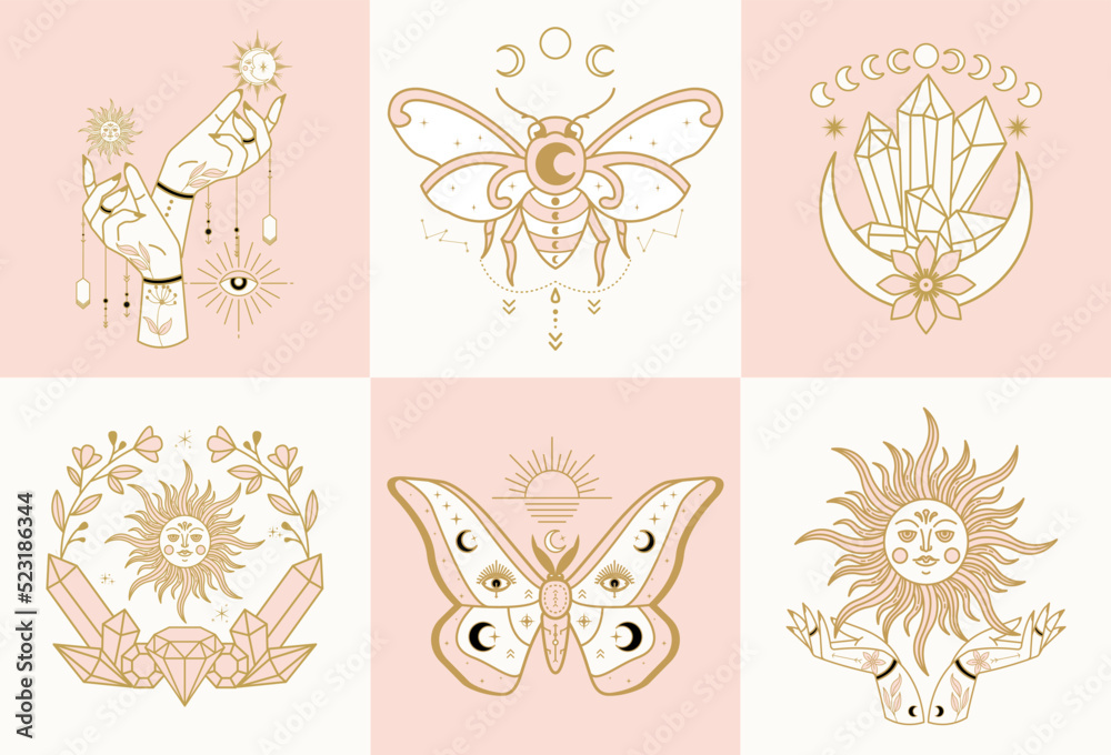 Wall mural mystical and celestial vector