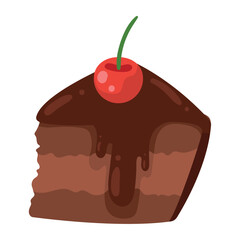 sweet chocolate cake portion