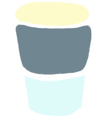 Pastel coffee doodle element minimal freeform style hand drawn illustration