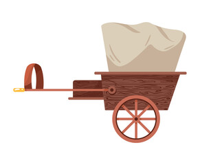 Fototapeta na wymiar wooden carriage antique transport