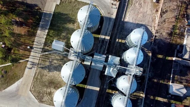 Aerial view of a granary in Ukraine