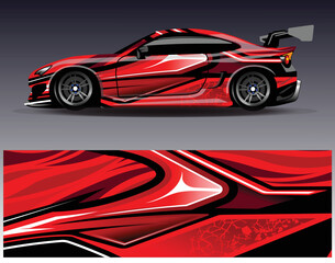 Obraz na płótnie Canvas Sport car racing wrap livery design. vector design