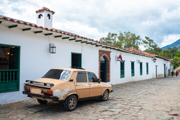 street view of villa de leyva town, colombia