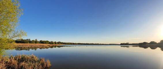 Sunset over the river