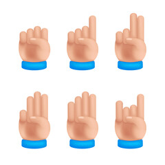 3d hand gesture vector set