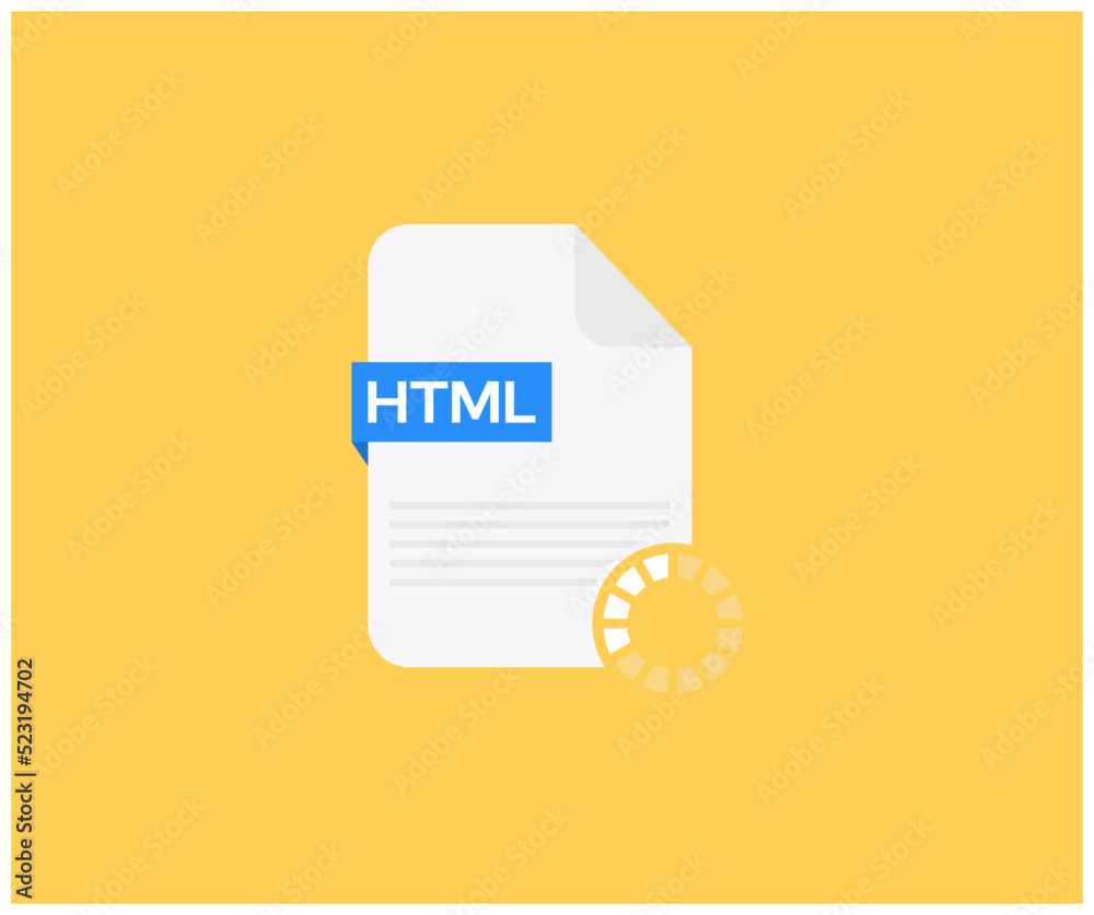 Poster html file icon logo design. download buttons for web site or app. data vector design and illustratio