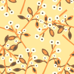 Strange flower seamless pattern. Contemporary botanical floral ornament. Creative plants endless wallpaper.