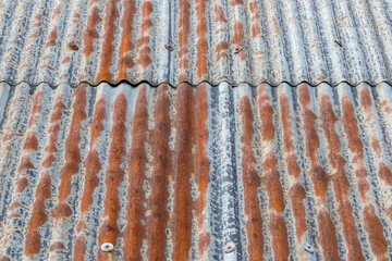 錆びた古いトタンの壁
