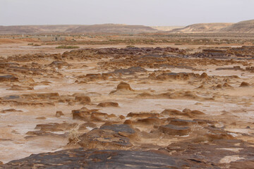 Surface of the moon geological site in Tataouin, Tunisia, North Africa 