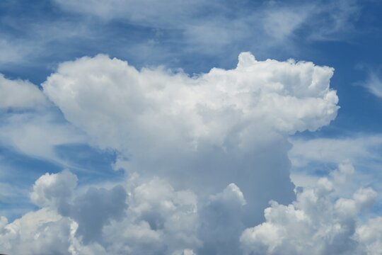 Beautiful big heart shape cloud in the sky, natural clouds background