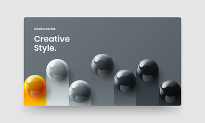 Unique realistic spheres corporate cover concept. Geometric placard vector design illustration.
