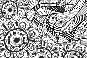 Abstract psychedelic sketch doodle illustration. Contemporary hand drawn background.