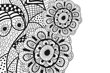 Abstract psychedelic sketch doodle illustration. Contemporary hand drawn background.