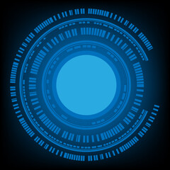 circular AI HUD hologram vector concept for future technology element background business screen