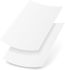 Two Blank Paper Leaflet, Flyer, Broadsheet, Flier, Follicle, Leaf A4 With Shadows. Illustration Isolated On White Background. Mock Up Template Ready For Your Design. Vector EPS10