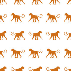 monkey doodle seamless pattern background