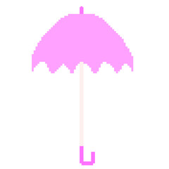 Pixel Art Clipart Pink Umbrella Illustration