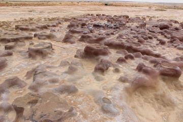 surface of the moon geological site in tataouin, Tunisia, North Africa