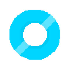 Pixel Art Illustration of Blue Floating Rings