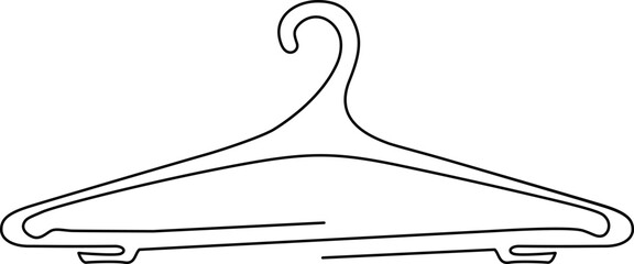 Obraz na płótnie Canvas Clothes hangers. Shoulder clothing storage. Continuous line drawing vector illustration isolated on white background
