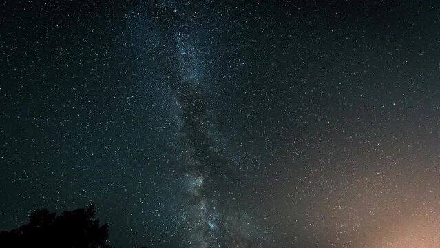 Awesome Night Sky Time Lapse with Milky Way Galaxy