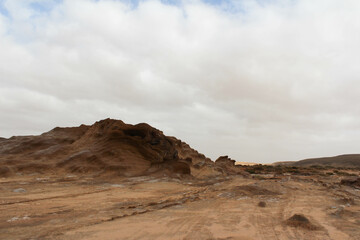 surface of the moon geological site in tataouin, Tunisia, North Africa